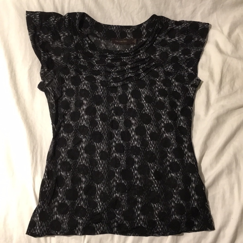 Black and white polka dot blouse